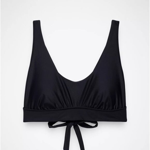 prAna Mallorca Swim Top | Size S | NWT | Black | Lace-Up Back | Sustaina… - Picture 1 of 5
